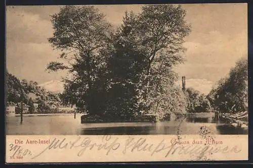AK Thun, Blick auf die Aare-Insel