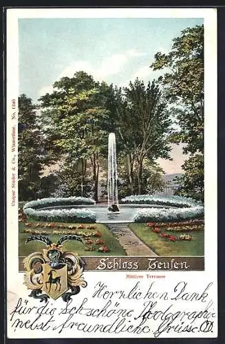 AK Teufen, Schloss, Mittlere Terrasse, Wappen