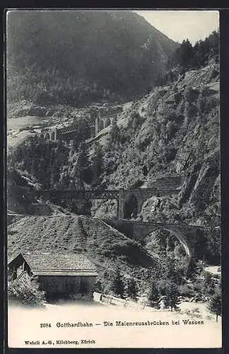 AK Wassen, Blick auf die Maienreussbrücken