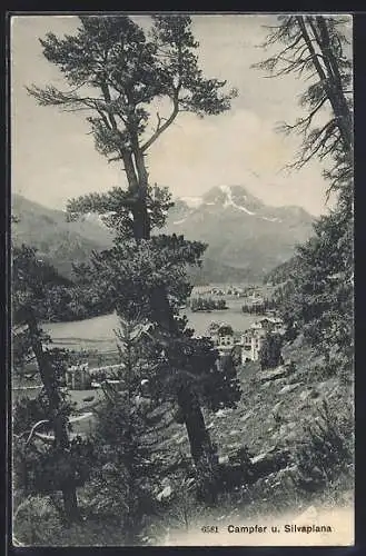 AK Campfer, Ortsansicht mit Silvaplana