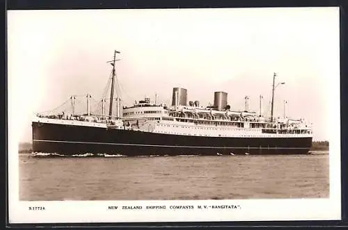 AK Passagierschiff MV Rangitata vor der Küste, New Zealand Shipping Company