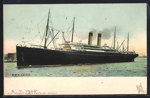 AK Passagierschiff RMS Celtic vor dem Hafen