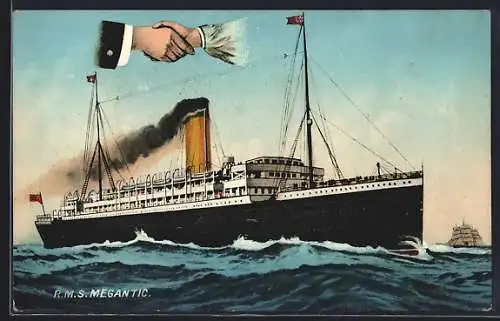 AK Passagierschiff RMS Megantic auf hoher See