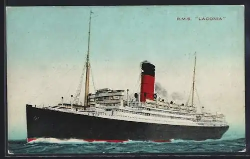 AK Passagierschiff RMS Laconia auf hoher See