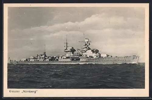AK Der Kreuzer Nürnberg auf hoher See, Kriegsmarine