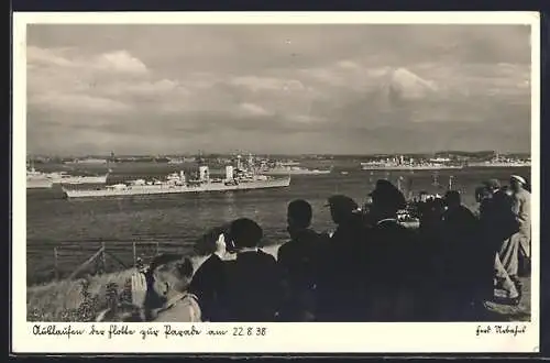 AK Auslaufen der Flotte zur Parade am 22.08.1938, Kriegsmarine