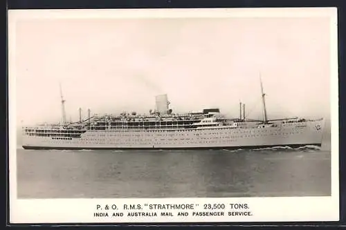AK P. & O. Passagierschiff R. M. S. Strathmore, India and Australia Mail and Passenger Service