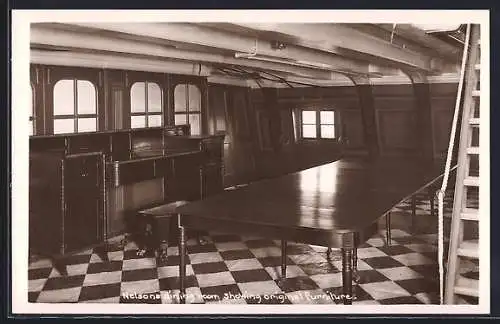 AK HMS Victory, Nelson`s dining room, showing original furniture