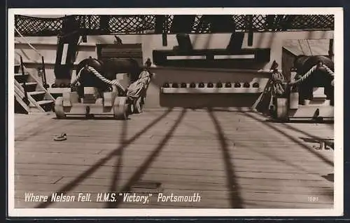 AK HMS Victory, Where Nelson fell, cannons, Kriegsschiff