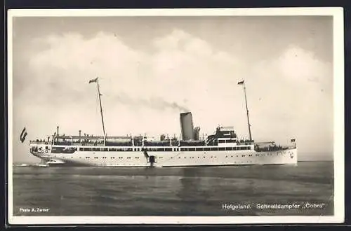 AK Passagierschiff Cobra auf dem Meer