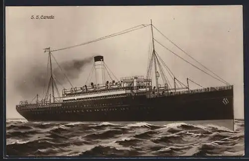 AK Passagierschiff SS Canada pflügt durch die Wellen