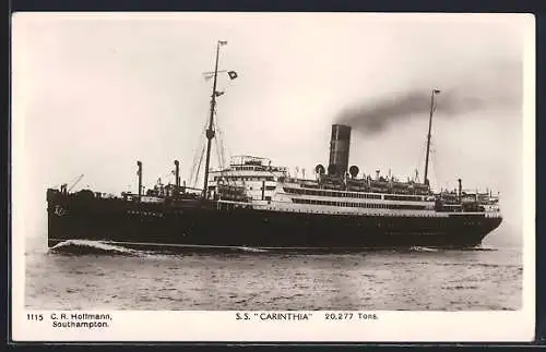 AK Passagierschiff S.S. Carinthia in voller Fahrt