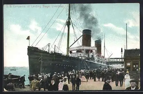 AK Liverpool, Steamer SS Campania at Landing Stage