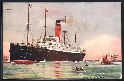 Künstler-AK Cunard RMS Saxonia
