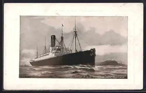 AK Passagierschiff R.M.S. Saxonia und Ivernia, Cunard Line