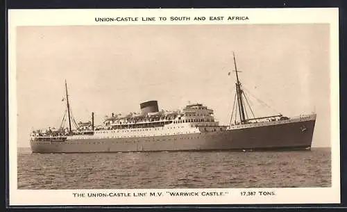 AK Passagierschiff Warwick Castle, The Union-Castle Line