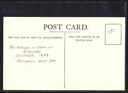 AK Passagierschiff S.S. Braemar Castle der Union-Castle Line auf See