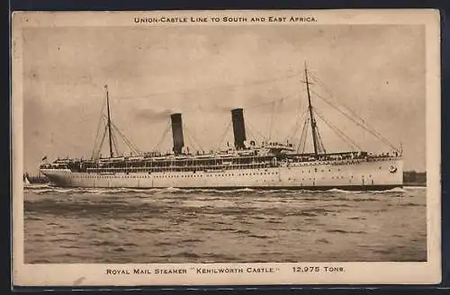 AK Royal Mail Steamer Kenilworth Castle, Union-Castle Line