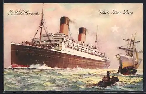 Künstler-AK RMS Homeric, White Star Line