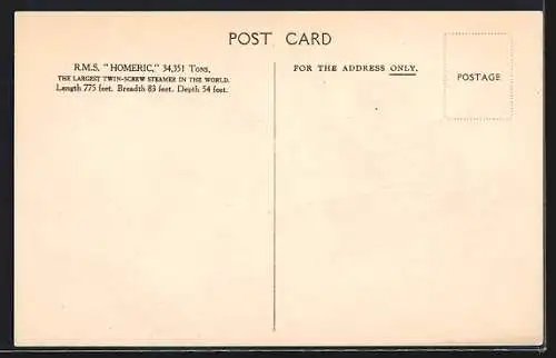 Künstler-AK RMS Homeric, White Star Line