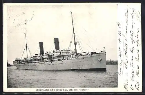 AK Union Castle Line Royal Mail Steamer Saxon