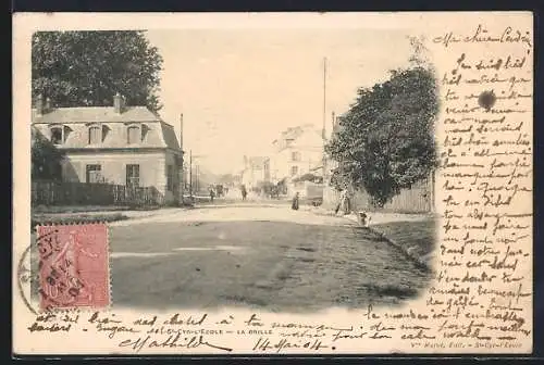 AK Saint-Cyr-l`École, La Grille et rue animée avec passants