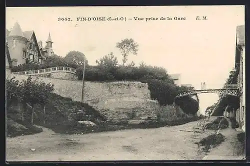 AK Fin-d`Oise, Vue prise de la Gare