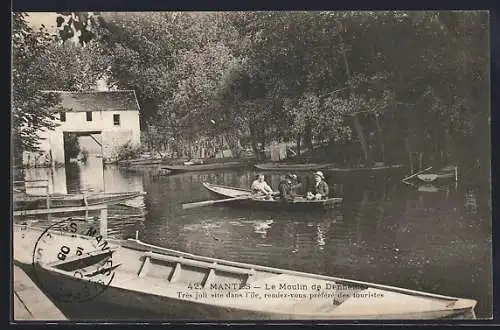 AK Mantes, Le Moulin de Denneval, lieu prisé des touristes sur l`île
