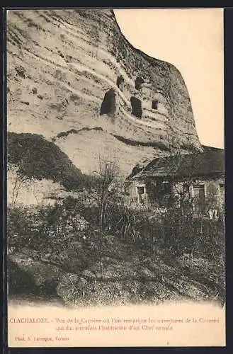 AK Clachaloze, Vue de la Carrière avec ouvertures de la Caverne d`un Chef romain