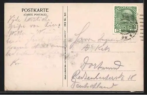 Künstler-AK Salzburg, Teilansicht gegen den Untersberg