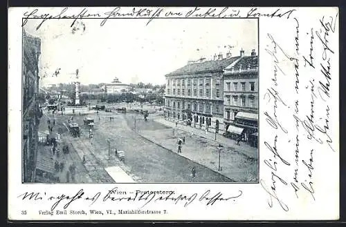 AK Wien, Praterstern aus der Vogelschau