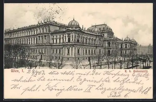 AK Wien, K. k. Universität