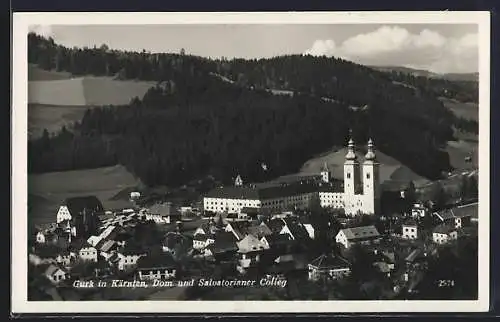 AK Gurk, Ortsansicht mit Dom und Salvatorianer-Kolleg