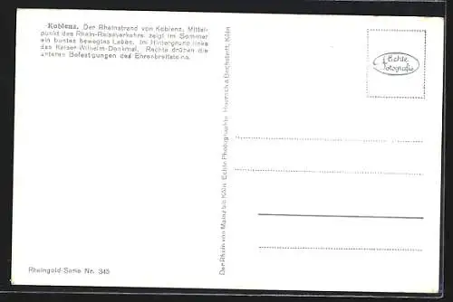 AK Koblenz, Partie am Rheinufer