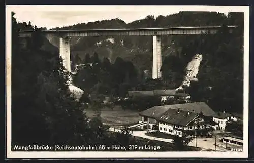 AK Reichsautobahn, Mangfallbrücke und Gasthaus Bruckmühle