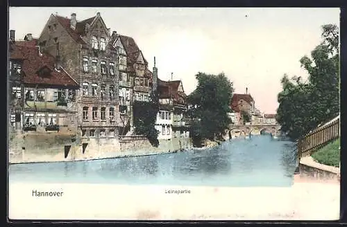 AK Hannover, Leinepartie mit Blick auf Brücke