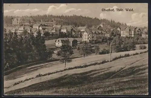 AK Oberhof /Thür., Ortsansicht von einer Wiese aus