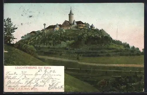 AK Kahla, Leuchtenburg mit Umgebung