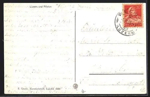 AK Luzern, Binnenschiff Unterwalden mit Pilatus
