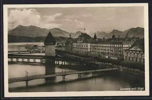 AK Luzern, Teilansicht mit Rigi