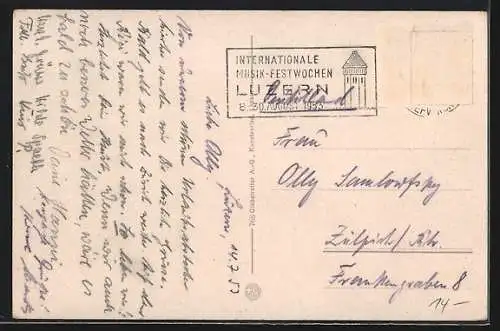 AK Luzern, Ortsansicht mit Rigi