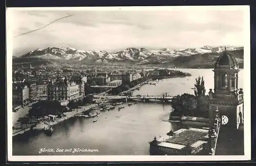 AK Zürich, See mit Zürichhorn