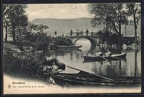 AK Zürich, Zürichhorn mit Ruderbooten