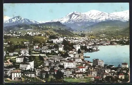 AK Lugano, Paradiso, Hafenbucht und Berg