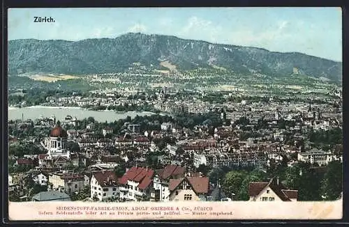 AK Zürich, Panorama von einen Berg aus