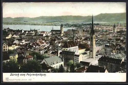 AK Zürich, Stadtansicht vom Polytechnikum