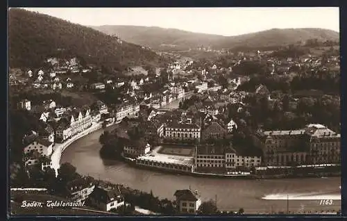 AK Baden, Totalansicht von einen Berg aus