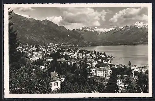 AK Locarno, Totalansicht von einen Berg aus