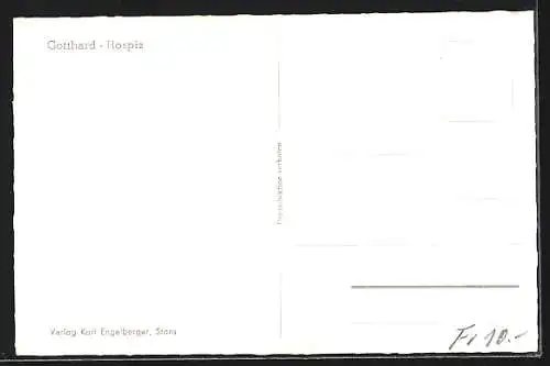 AK Gotthard-Hospiz, Ortspartie am Wasser