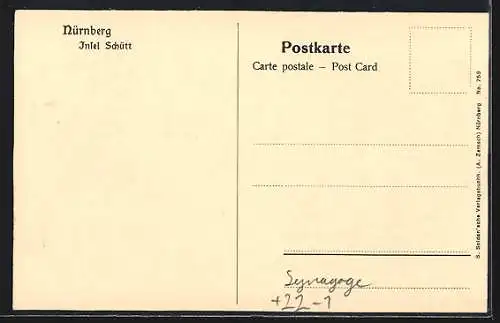 AK Nürnberg, Blick von der Museumsbrück zur Synagoge